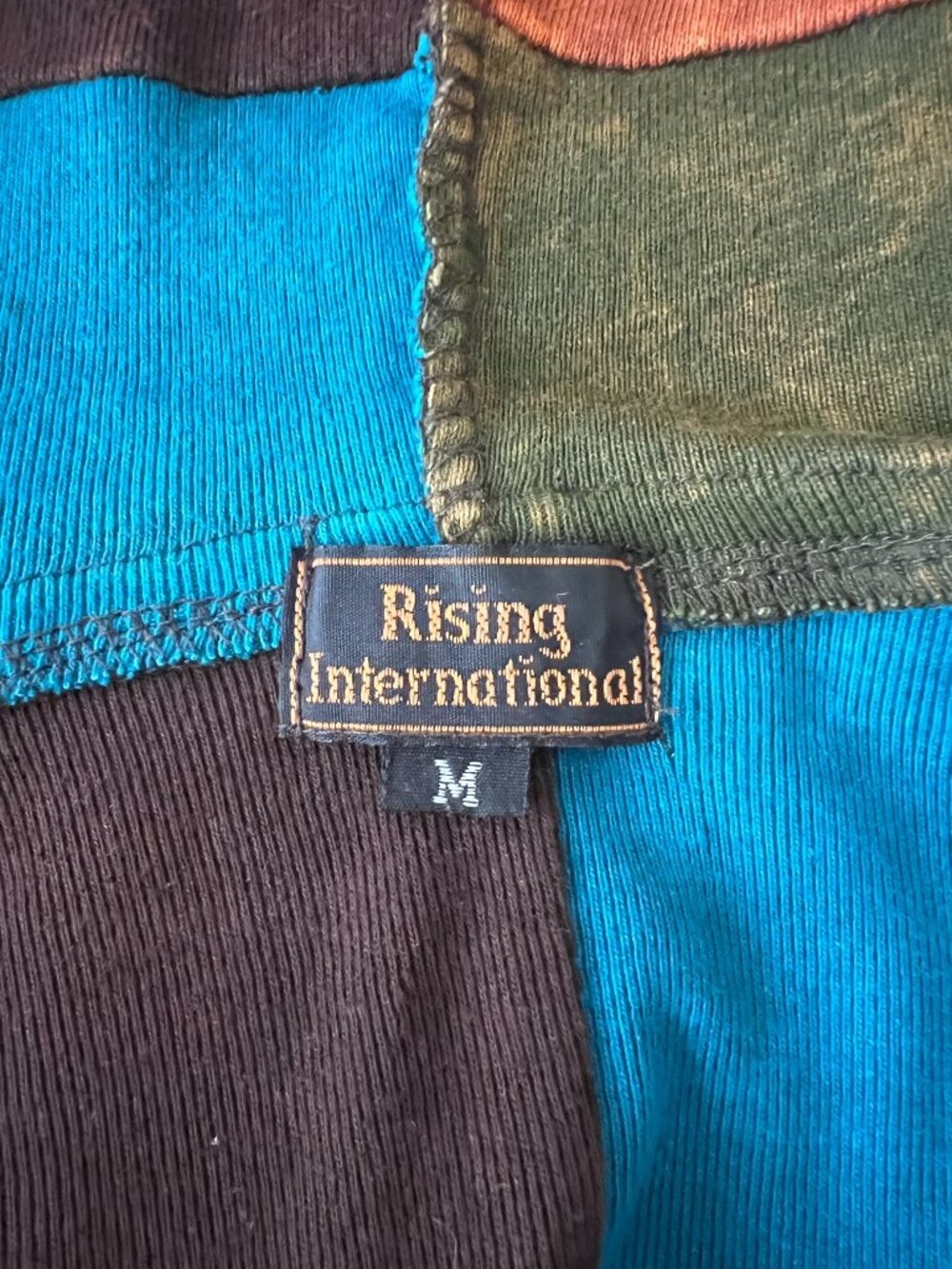 Rising International Boho Patchwork Full-Zip Hoodie Jacket Nepal- Size Med - Picture 4 of 7